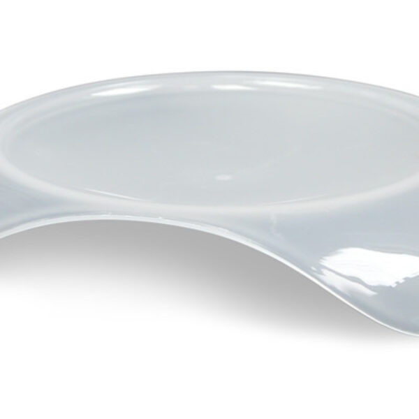 Smartcat Shallow Cat Food Dish - Transparent White Large