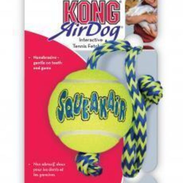 3 x KONG Airdog Squeaker Ball Wrope Medium