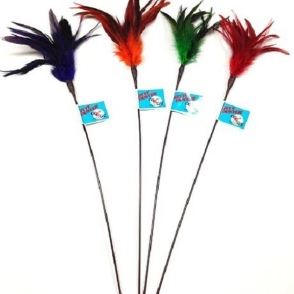 Go Cat Kitty Duster 18" Short Feather Teaser Cat Toy